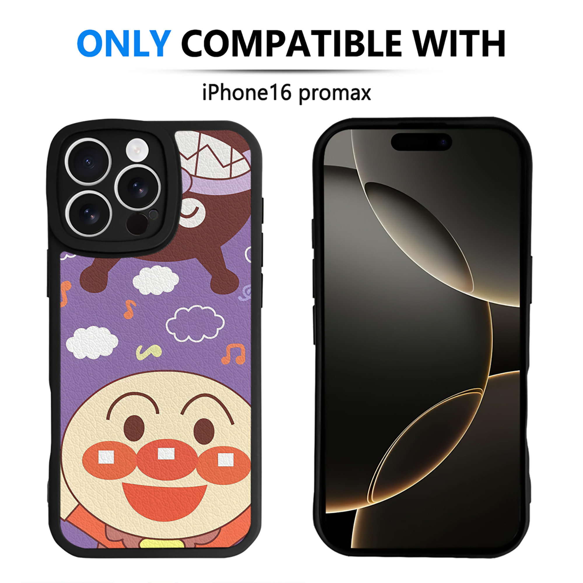 （画像用） アンパンマン Anpanman 【iPhone 16シリーズ対応】シリコンスマホケース（レザー調） 材質：シリコン